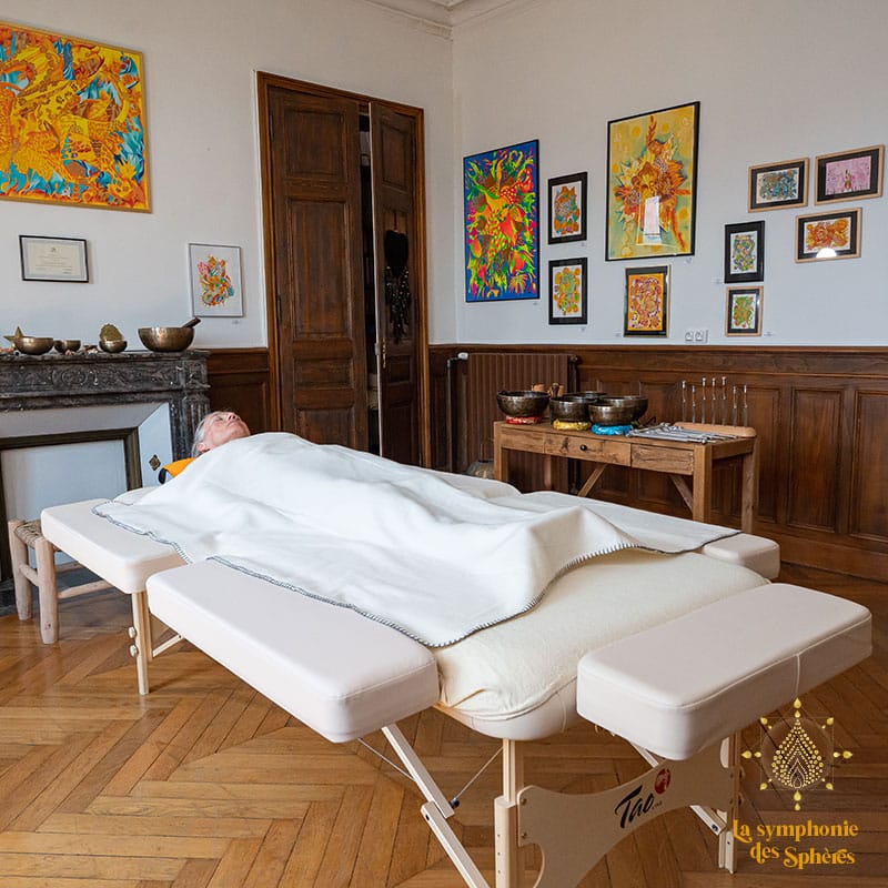 Massage sonore Stephanie Dubois sonotherapie la symphonie des spheres