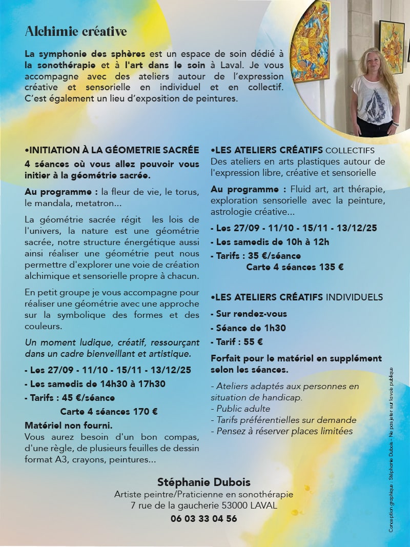 01_ateliers créatifs 2025_800x600px2 Flyer Stephanie Dubois sonothérapie la symphonie des sphères