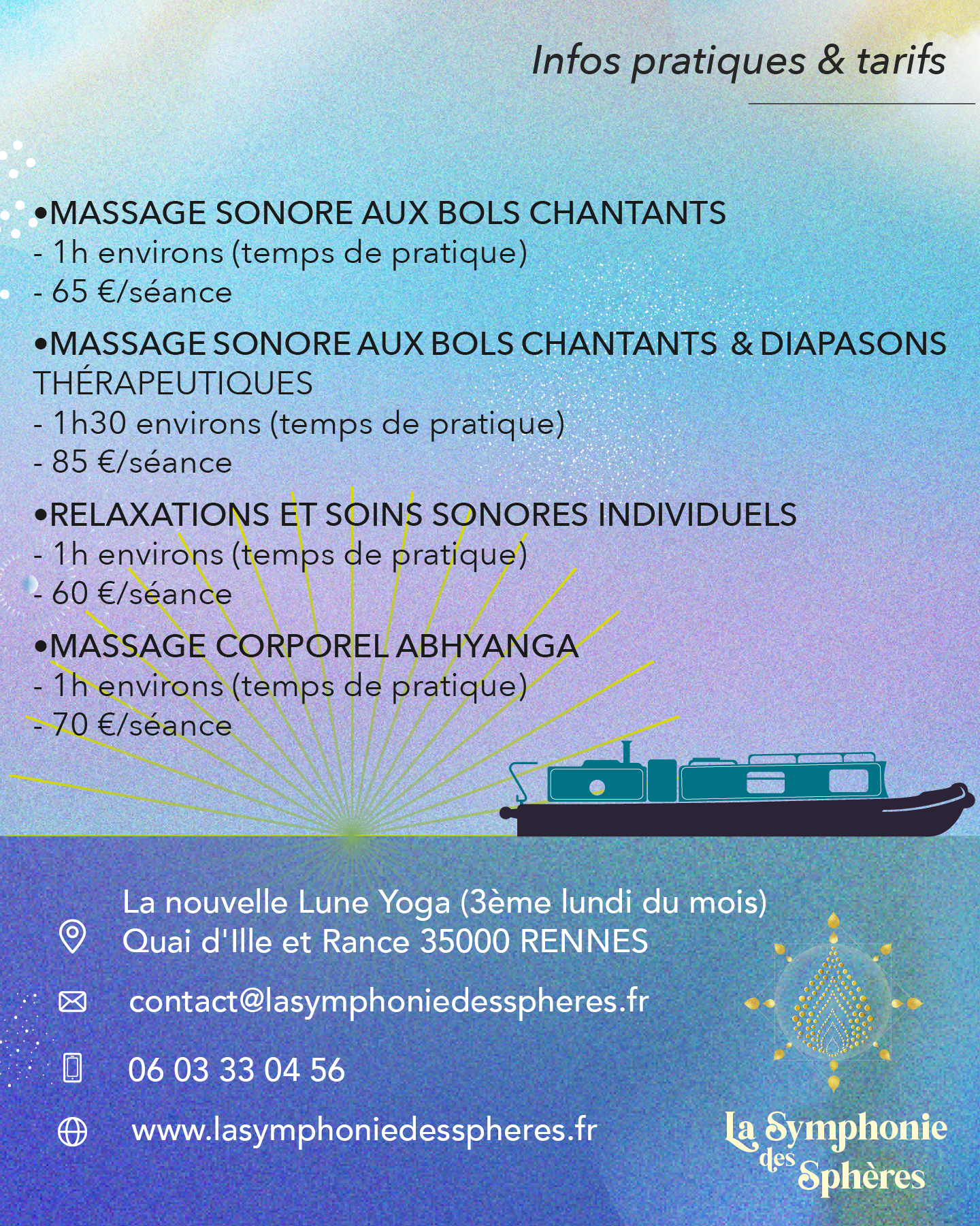 Visuel La nouvelle lune yoga instagram 20255 Flyer Stephanie Dubois sonothérapie la symphonie des sphères