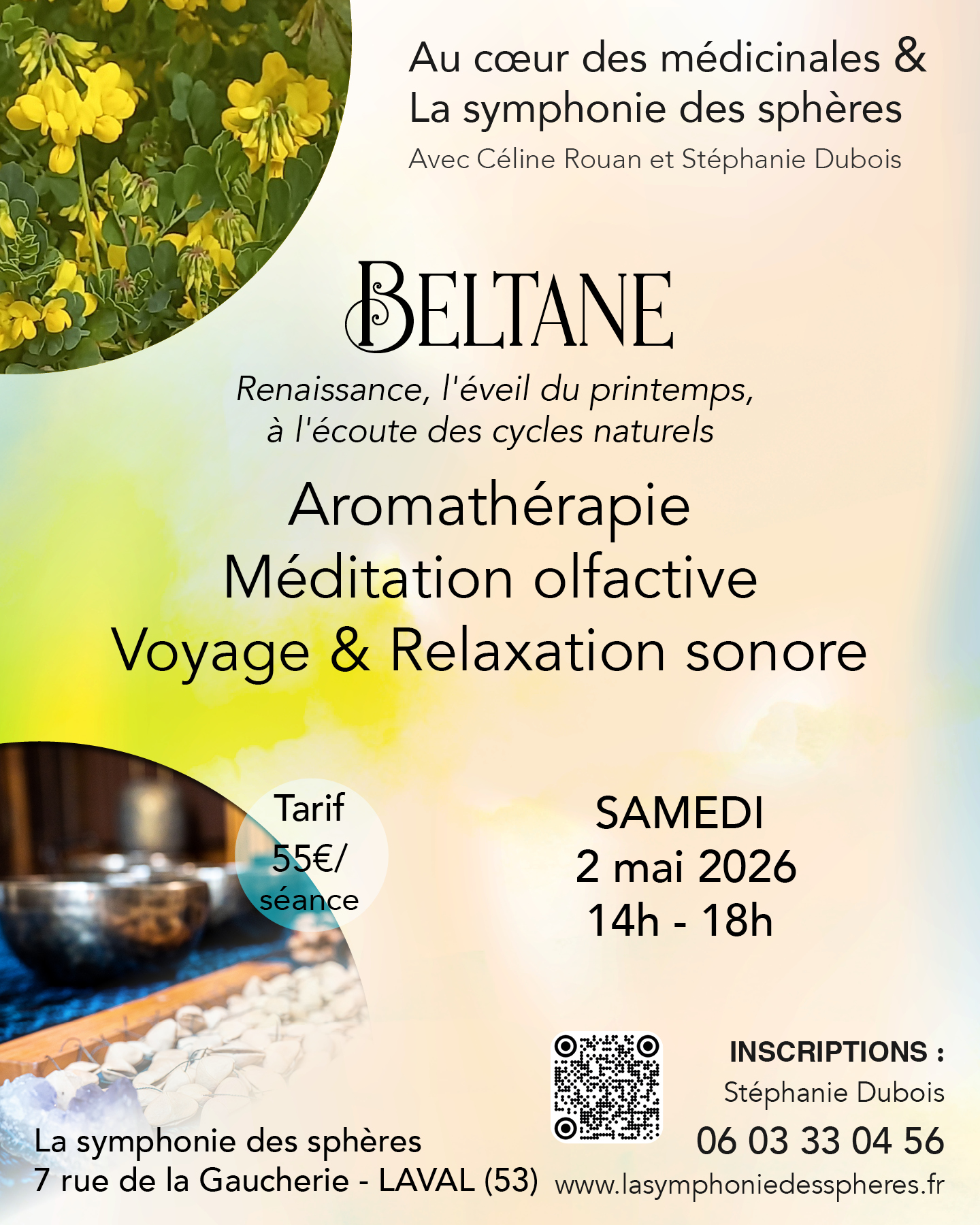 Flyer Beltane - Céline Rouan - La symphonie des spheres - Instagram