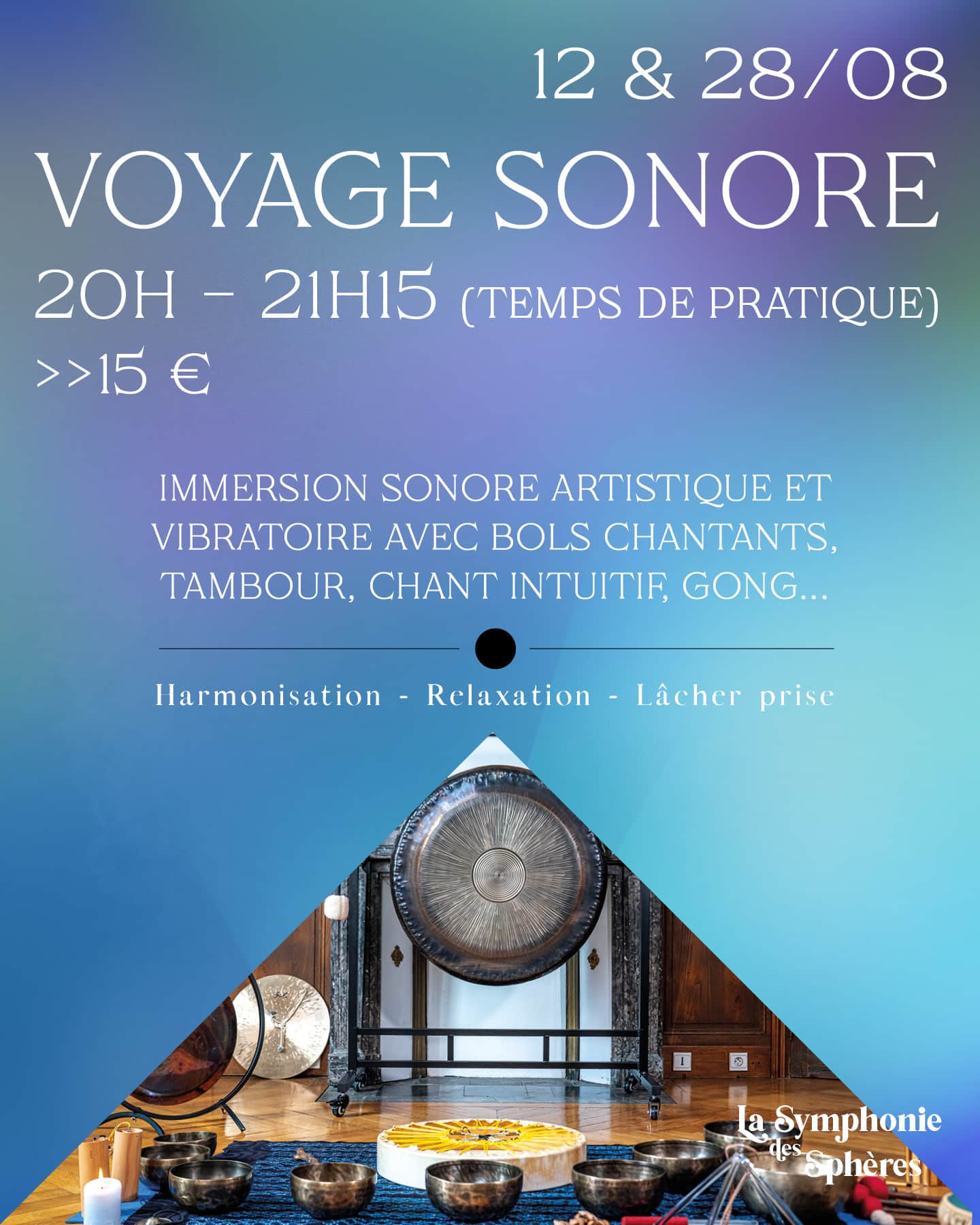Flyer Stephanie Dubois sonothérapie la symphonie des sphères Flyer Stephanie Dubois sonothérapie la symphonie des sphères