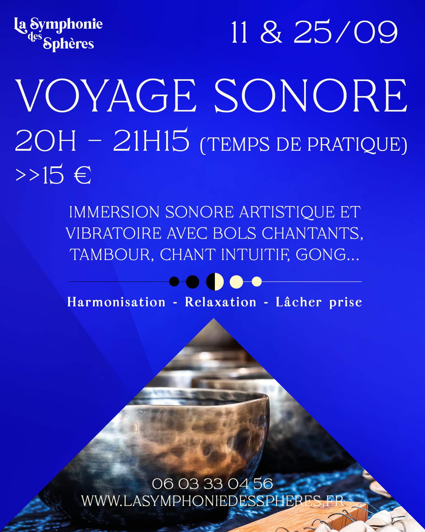 Flyer Stephanie Dubois sonothérapie la symphonie des sphères Flyer Stephanie Dubois sonothérapie la symphonie des sphères